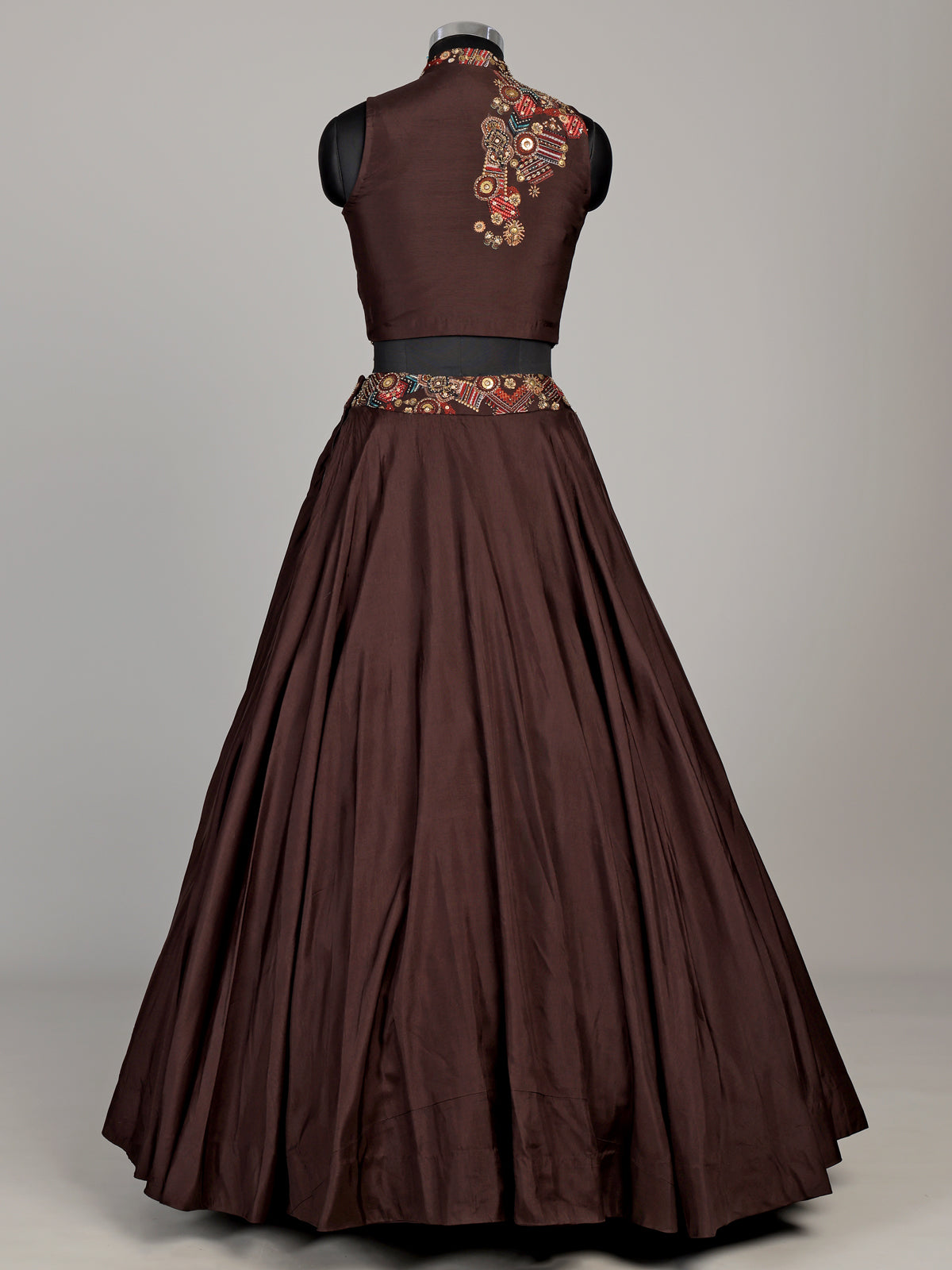 Brown tribal print designer women lehenga choli