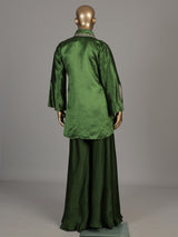 Green mughal medallion designer women palazzo suit