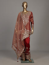 Rust onion pink regal women salwar suit