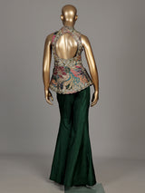 Green persian floral premium women sharara suit