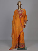 Mustard yellow heritage print women sharara set
