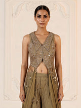 Mehendi green trellis designer women palazzo suit