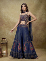 Blue bandhani printed women sharara suit
