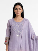 Lavender royal procession printed women pant suit