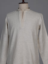 Natural beige linen short kurta