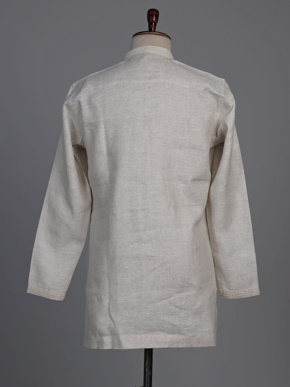 Natural beige linen short kurta