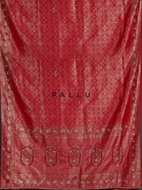 Rani pink kanjivaram silk saree with intricate sequins and mirror detailing