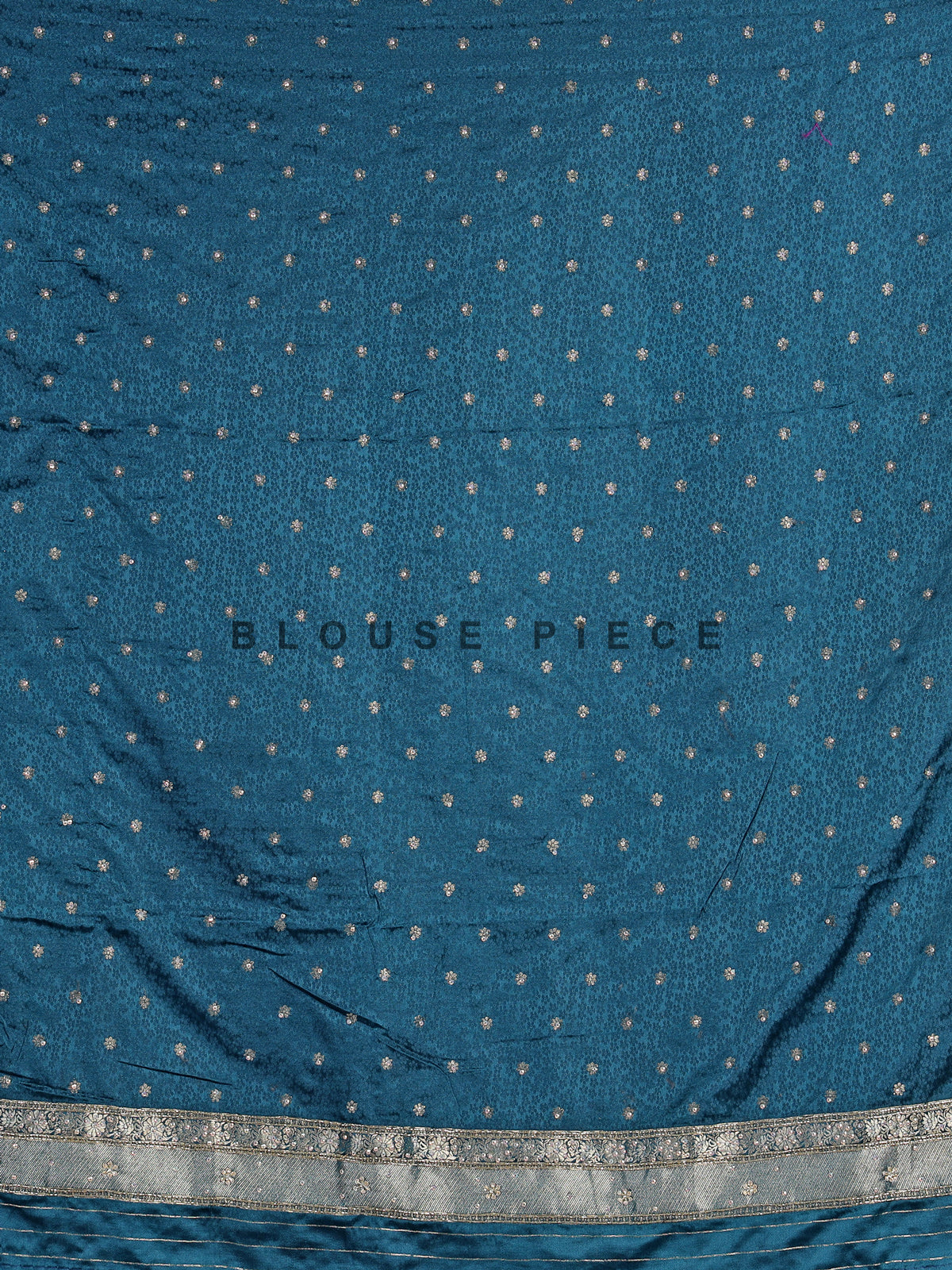 Teal blue semi silk saree with artistic animal and bird motifs