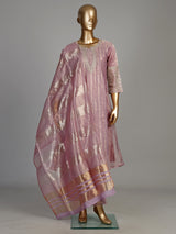 Pastel purple zari stripe women kurti set