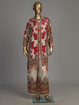 Red Mughal damask women kurti set