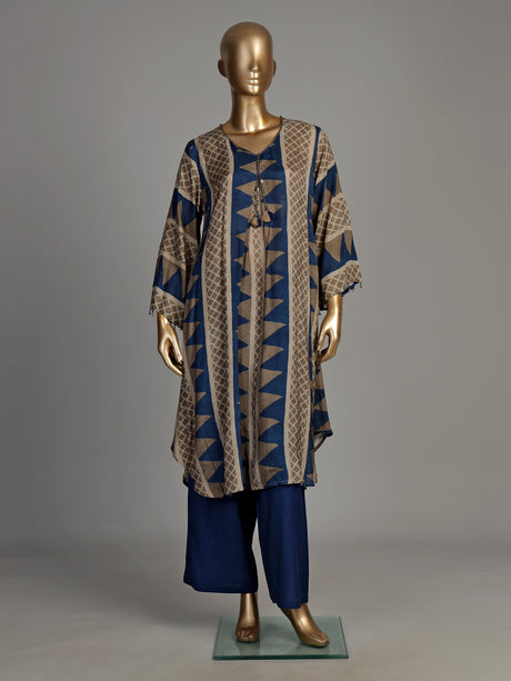 Blue chevron tassel women kurti set