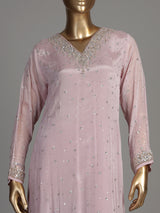 Pink celestial vine women kurti set with dupatta