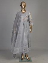 Grey rose garden women kurti set with dupatta