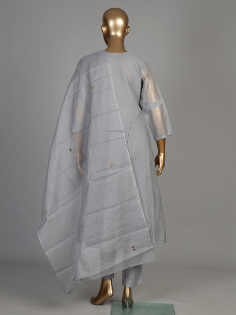 Grey rose garden women kurti set with dupatta