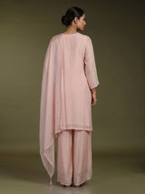 Onion pink tissue silk floral women kurti set