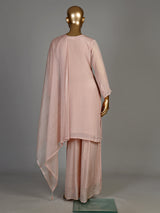 Onion pink tissue silk floral women kurti set