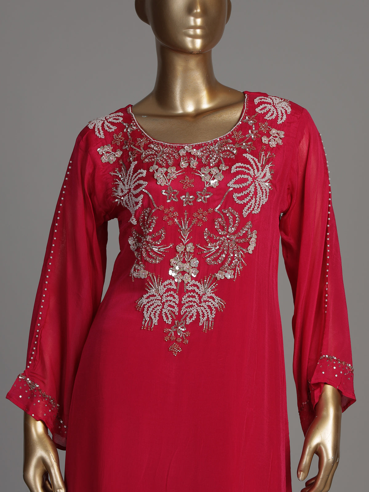Rani pink Mughal bouquet women kurti set