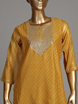 Yellow Bandhani wave women kurti set