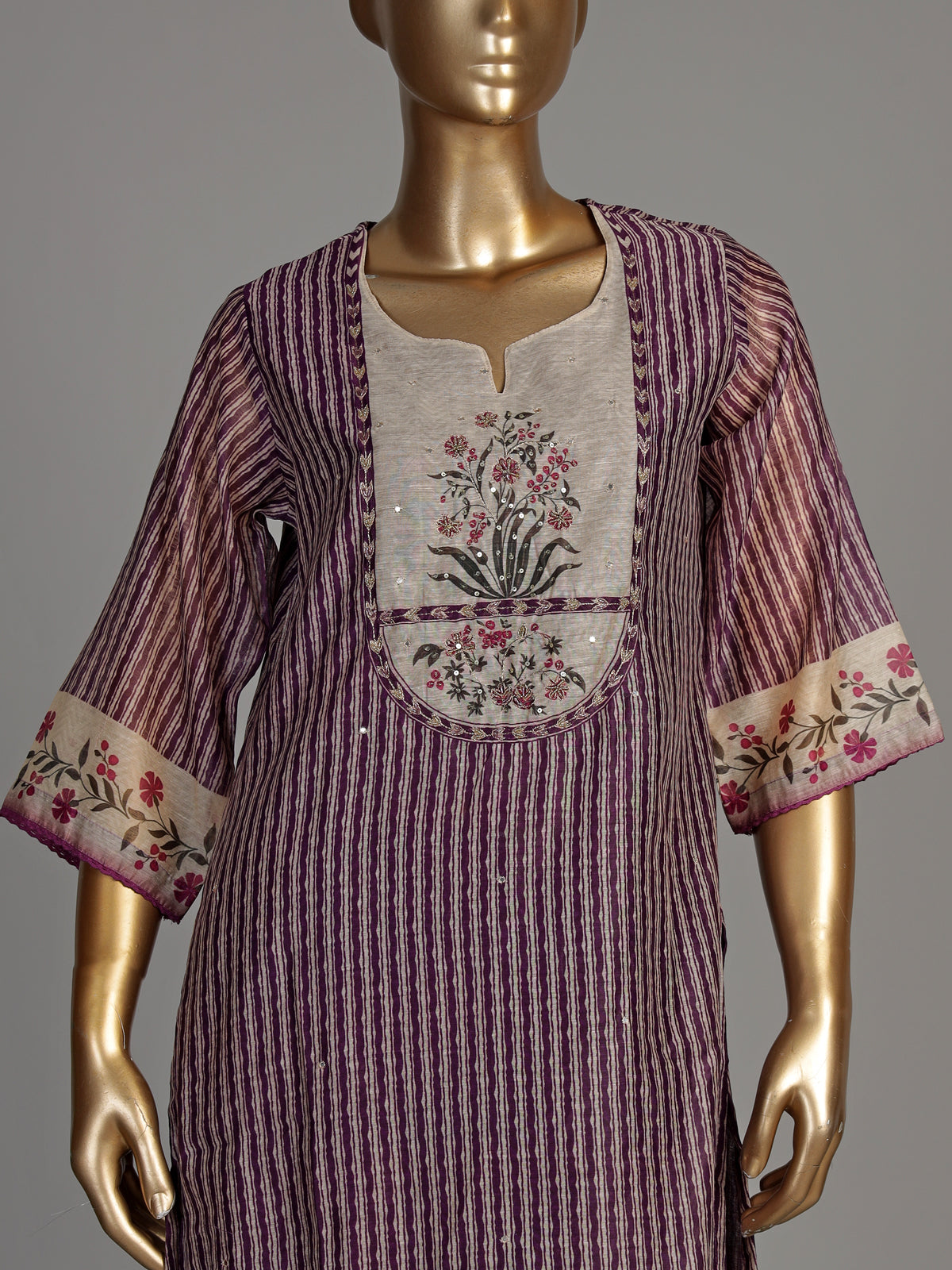 Violet cypress motif women kurti set