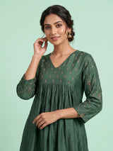 Green empire floral women kurti set