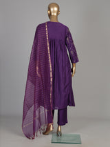 Purple diamond lattice women kurti set
