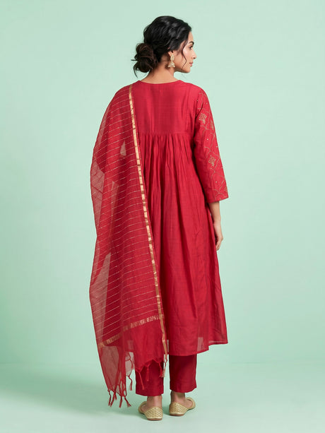 Rani pink empire waist women kurti set