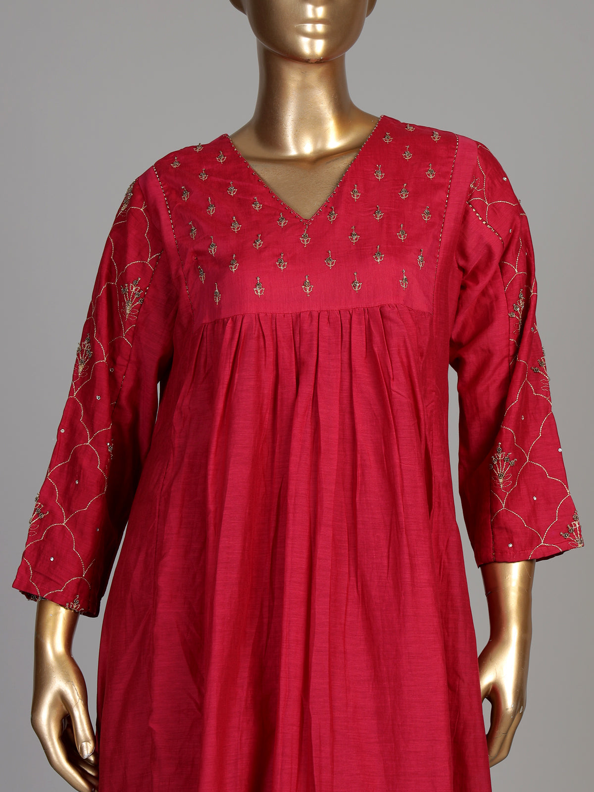 Rani pink empire waist women kurti set