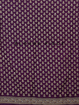 Purple silk saree with embellished border and sequin work