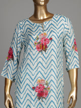Off white peony wave women kurta set