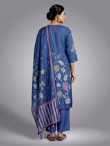 Navy blue pomegranate tree women kurta set