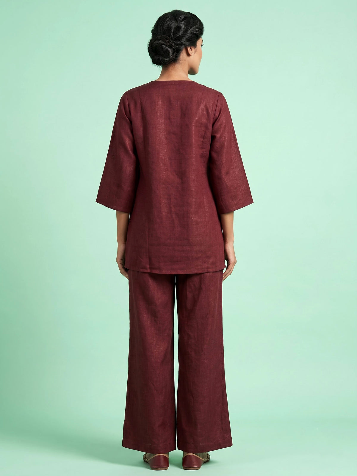 Wine berry sprig women co-ord set