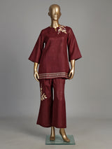 Wine berry sprig women co-ord set