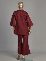 Wine berry sprig women co-ord set