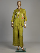 Mint green watercolor women co-ord set