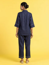 Navy blue circular cord women co-ord set