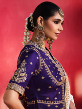 Cream opulent shimmer crepe silk women saree
