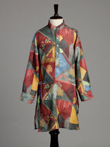 Multicolour geometric botanical boy kurta