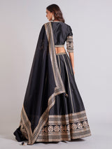 Amazing black silk lehenga choli