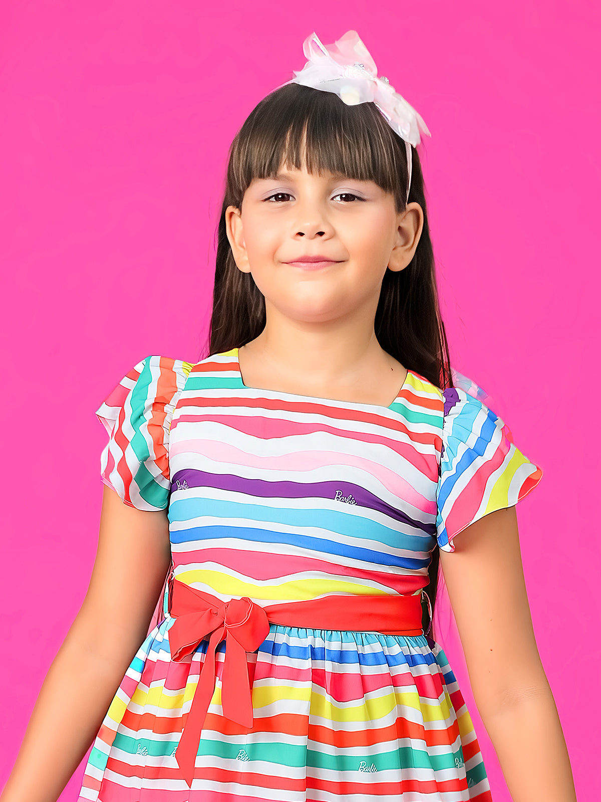 BARBIE multi color stripe cotton frock