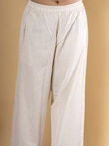Beige cotton kurti palazzo set