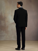 Black elegant thread coat suit