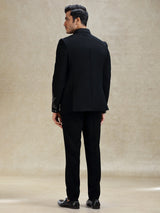 Black jodhpuri set in crystal work