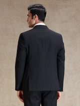 Black refined classy terry rayon blazer for mens wear