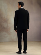 Black sequins crafted coat suit