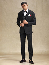 Black terry rayon coat suit for partywear