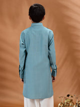 Blue cotton kurta for festive ethnic styling