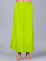 Bright green cotton saree petticoat