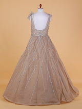Chic beige net gown