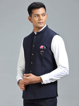 Classic stylish navy waistcoat for special occasion