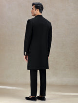 Classy charming black sherwani with pashmina dupatta